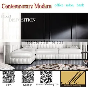 ND1139 Neoclassic White Leather L Shape Living Room Luxury Sofa Set Home Furniture New Design thumbnail-1