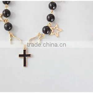 Angel Wing Planet Cross Star Charms Bracelet Pearl Bead Linked Bracelet thumbnail-5