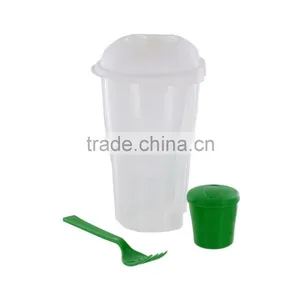 Salad To Go Travel Food Container Jar Tub With Orange Fork Compartment thumbnail-5