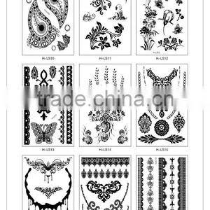 China Girl Body Art Black Color Temporary Tattoo Sticker For Sale T005-009 thumbnail-4