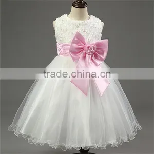 Children's Princess Dresses for Wedding Party Events Baby Girl Holy Communion Dress Bow Girls 1 Year Birthday Dress Ceremonies thumbnail-3