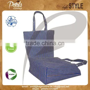 Stripe Print Reversible Grocery Bag thumbnail-3