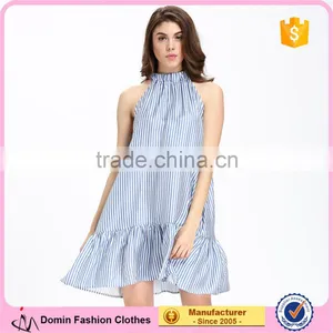 Domin Fashion Latest Blue Printing Silk Dress thumbnail-1