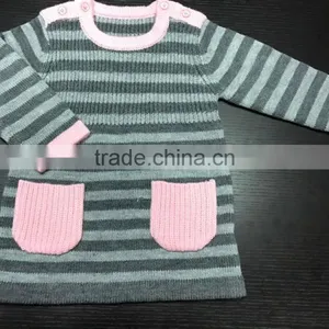High Quality Wholesale Kids Girls Knitted Sweater Pullover Long Dress Girls Sweater With 2 Colour(KBN29) thumbnail-1