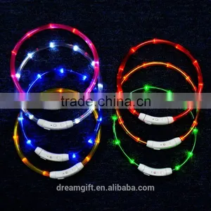 2015 Hotest Pet Product Led Usb Rechargeable Dog Collars, Glowing Collar Waterproof, Flashing LED Light Dog Collar thumbnail-1