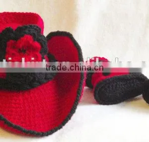 Wholesale Hot Sale Kids Cowboy Clothes Set Crochet Handmade Hats Clothing For Baby thumbnail-4