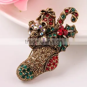 Zm53217a Gorgeous Christmas Socks Brooches Fashion Crystal Socks Brooches as a Christmas Gift's Brooches thumbnail-4