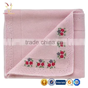 Baby Cashmere Blanket Cable Baby Hand Knit Cashmere Blanket thumbnail-1