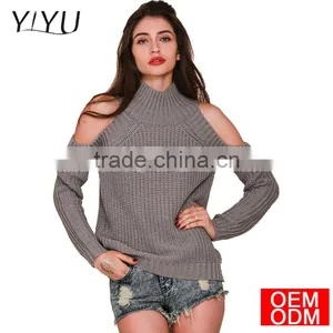Turtleneck off Shoulder Knitted Sweater Women Autumn Fashion Tricot Pullover Jumpers Winter Sexy Oversized Sweater thumbnail-1