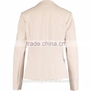 2017 New Beige Tailored Fitted Cropped Blazer for Ladies thumbnail-2