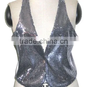 Sequin Waistcoat With Satin Back thumbnail-1