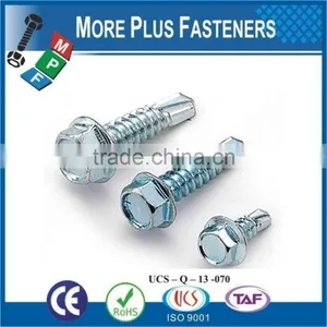 Made in Taiwan Black Stainless Steel Zinc Plated Hex Head Self Drilling Screw thumbnail-1