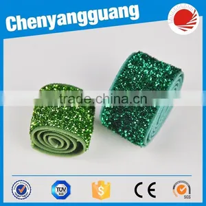 White and Blue Printed Glitter Elastic Fold Over Elastic thumbnail-3