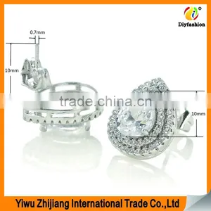 Double Drainage Drops Set Auger Inlay Zircon Stud Earring thumbnail-3