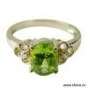 Sell 14K Solid Gold With Natural Peridot, Real Diamond Ring (New Design) thumbnail-1