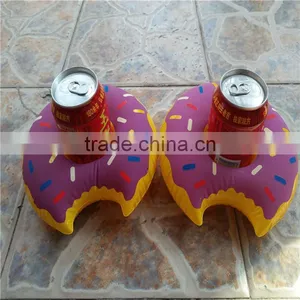 PVC Inflatable Doughnut Drink Cup Holder Float Swimming Pool Water Party Toys thumbnail-2