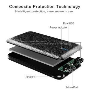 Power Bank for Xiaomi Mi,USAMS Mosaic Ultra Slim 10000mAh Powerbank for IPhone 4 5 6 7 SE Samsung thumbnail-2