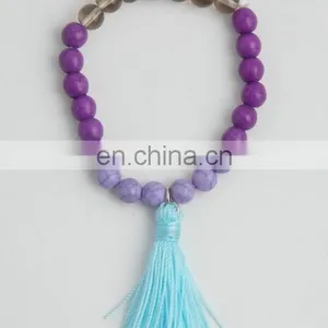 Gem Stone Beads Tassel Bracelet thumbnail-6