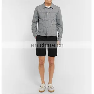 Dongguan Clothing Manufacturers Custom Slim-Fit Black Cotton-Drill Chino Shorts thumbnail-3