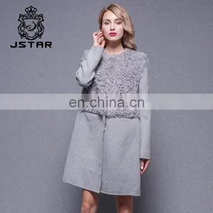 Gray Style Cashmere Coat Women Ladies With Long Wool Coats thumbnail-2