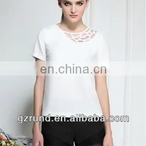 New 2014 Spring Blank Round Neck Short Sleeve Custom Plain Fabric T-shirt Female Loose T-shirt Garment China Model-712 thumbnail-1