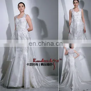 EB6006 Beautiful Embroidery Classical Shinging Organza Wedding Dress Wedding Gown Bridal Dress thumbnail-1