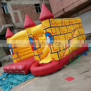 Hola Red and Yellow Colorful PVC Tarpaulin Inflatable Bounce House for Sale thumbnail-4