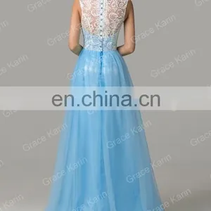 Grace Karin Sleeveless Long Lace Prom Dresses CL6108-6# thumbnail-4