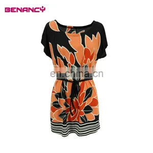 Glamorous Bouquet Print Tunic for Mature Lady thumbnail-1