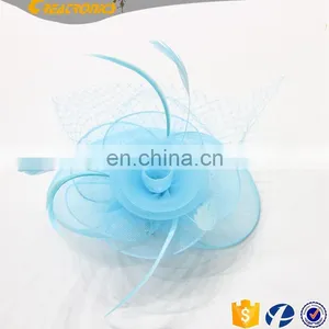 High Quality Elegant Design Rose Flower Handcraft Fascinator Hats With Veil Bridal Hair Accessories thumbnail-5