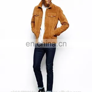 Men's Leather Jacket Latest 2015 Design Seude Leather Jacket thumbnail-4