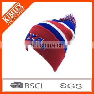 Wholesale Custom Acrylic 3d Embroidery Knitted Pom Hat thumbnail-1