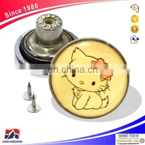 Sanshui Factory Wholesale Custom Engraving Metal Clothing Buttons Color Cartoon Design Button thumbnail-1