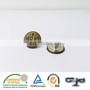 Embossed Custom Gold Color Brass Metal Jeans Button thumbnail-1
