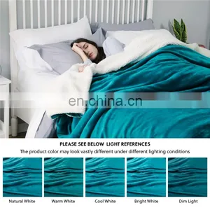 Moving Decoration Single Plain Flannel White Lamb Sherpa Blanket thumbnail-4