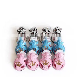 Dog Shoes Dog Sandals Teddy Bear VIP Dog Shoes Cover Crown Sandals Leopard Shoes thumbnail-6