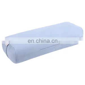 Hot Selling Wholesale High Quality ECO Memory Sponge Filling Organic Suede Cover Rectangle Yoga Pillow Bolster With Handles thumbnail-2
