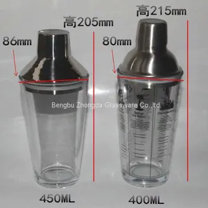 Wholesale Classic Barware Modern Glass Recipe Cocktail Boston Shaker Wine Stainless Steel Bartender thumbnail-3