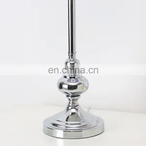 Korean Popular Bedroom Lighting Decoration Handmade White Lampshade Silver Metal LED Desk Lamp thumbnail-4