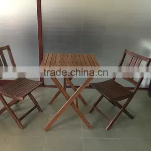 Beautiful Wooden Bistrol Set - Acacia Folding Chair and Table for Balcony - Made in Vietnam Products thumbnail-3