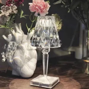 Crystal Table Lamp USB Rechargeable Acrylic Decoration Lampada Bedroom Bedside Bar Diamond Lighting Fixtures Gift Night Light thumbnail-4