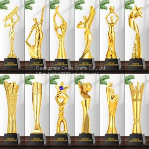 Custom Logo Resin Trophy Gold Black Creative Trophy 3 Buyers thumbnail-3