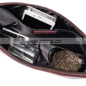 Waterproof Practical Genuine Leather Cosmetic Bag, Leather Makeup Organizer Case Lady thumbnail-3