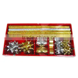 2016 Festive Metalic Star Ribbon Bow,10cm Dia Iridescent Fancy Bow, Gift Wrapping Paper thumbnail-4