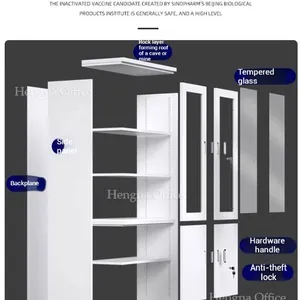 China Manufacturer Mobile Instrument Storage File Cabinet in White for Office and Industrial Use With Soft Close and Key Lock thumbnail-3