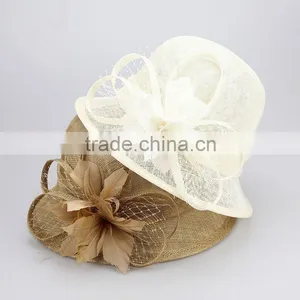 Round Top Sinamay Church Hat With Nice Ribbon thumbnail-1