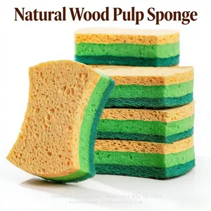 Extra Absorbent Cellulose Sponge Powerful Grease Cutting Dishwashing Pad thumbnail-3