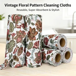 Multifunctional Custom Logo Perforated Cleaning Cloth Roll Tear Off Kitchen Towel Microfiber Terry Towels thumbnail-1