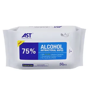 Antibacterial 75% Alcohol Wet Wipes, Disposable Disinfecting Wipes, Skin Friendly for Hand & Surface Cleaning thumbnail-2