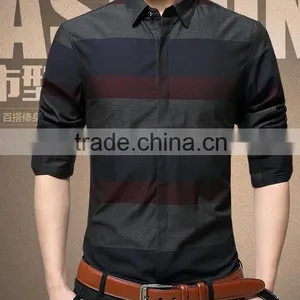 Male Work Tops Office Male Tops Printed Man Long/short Shirts thumbnail-5